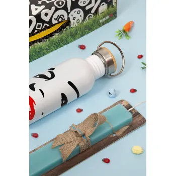 Marilyn Monroe, Πασχαλινή Λαμπάδα με παγούρι μεταλλικό (620ml, stainless steel) & κερί αρωματικό πλακέ (30cm) (ΤΙΡΚΟΥΑΖ)