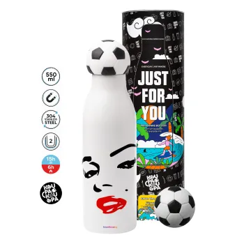 Marilyn Monroe, Soccer Metal mug thermos, double wall, 550ml