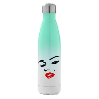 Marilyn Monroe, Metal mug thermos Green/White (Stainless steel), double wall, 500ml