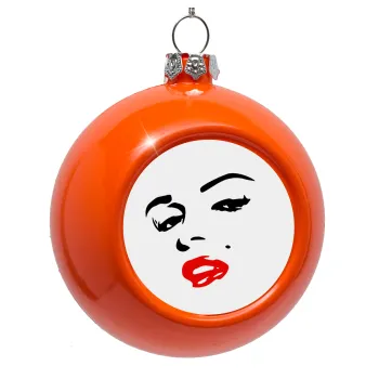 Marilyn Monroe, Orange Christmas tree ornament bauble 8cm