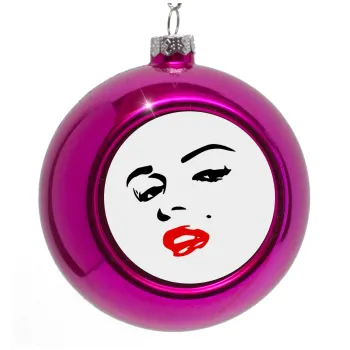 Marilyn Monroe, Purple Christmas tree ornament bauble 8cm