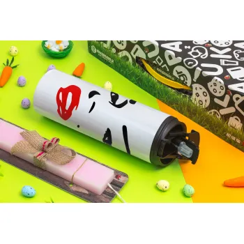 Marilyn Monroe, Πασχαλινή Λαμπάδα με Travel Tumbler θερμό με διπλό καπάκι (600ml, BPA free) & κερί αρωματικό πλακέ (30cm) (ΡΟΖ)