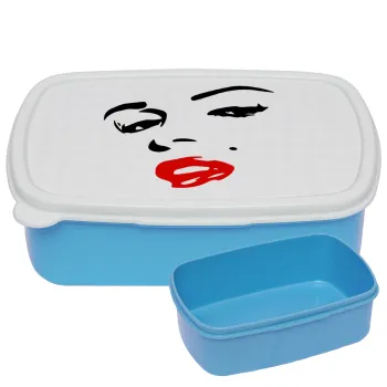 Marilyn Monroe, ΜΠΛΕ παιδικό δοχείο φαγητού (lunchbox) πλαστικό (BPA-FREE) Lunch Βox M18 x Π13 x Υ6cm