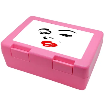 Marilyn Monroe, Παιδικό δοχείο κολατσιού ΡΟΖ 185x128x65mm (BPA free πλαστικό)
