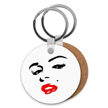 Marilyn Monroe, Μπρελόκ Ξύλινο στρογγυλό MDF Φ5cm
