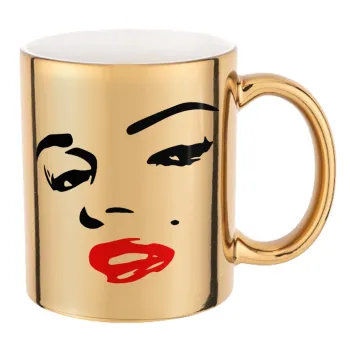 Marilyn Monroe, Mug ceramic, gold mirror, 330ml