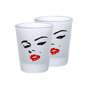 Marilyn Monroe, Σφηνοπότηρα γυάλινα 45ml του πάγου (2 τεμάχια)