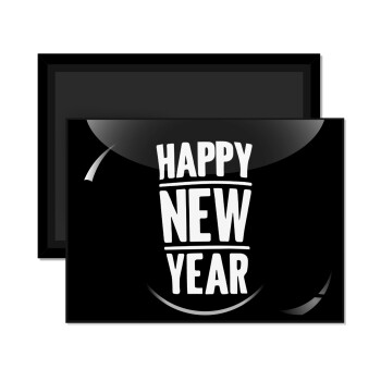 Happy new year, Ορθογώνιο μαγνητάκι ψυγείου διάστασης 9x6cm