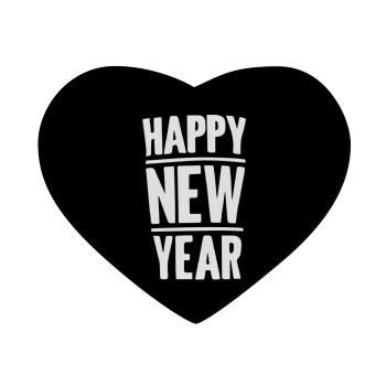 Happy new year, Mousepad heart 23x20cm