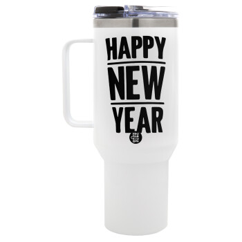 Happy new year, Mega Stainless steel Tumbler with lid, double wall 1,2L
