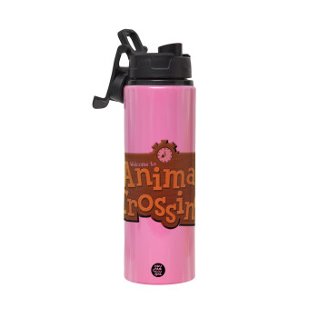 Animal Crossing, Metallic water bottle with safety lid, 850ml aluminum