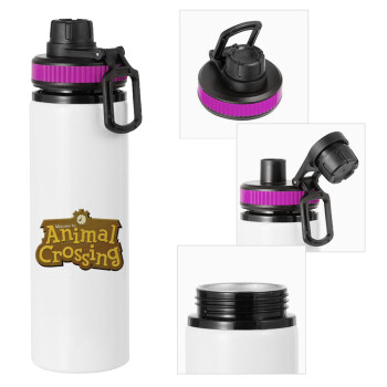 Animal Crossing, Metallic water bottle with safety lid, 850ml aluminum