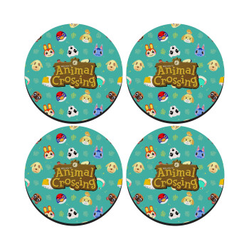 Animal Crossing, SET of 4 round wooden coasters (9cm)