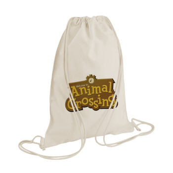 Animal Crossing, Τσάντα πλάτης πουγκί GYMBAG natural (28x40cm)