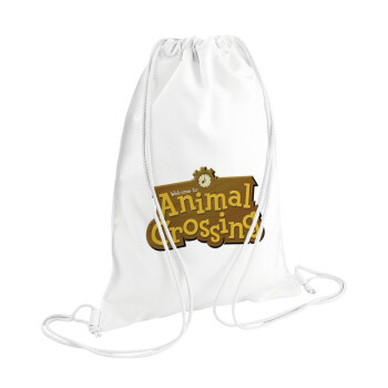 Animal Crossing, Backpack pouch GYMBAG white (28x40cm)