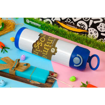 Animal Crossing, Easter candle, Childrens hot water bottle, stainless steel, with safety straw, BLUE (500ml)