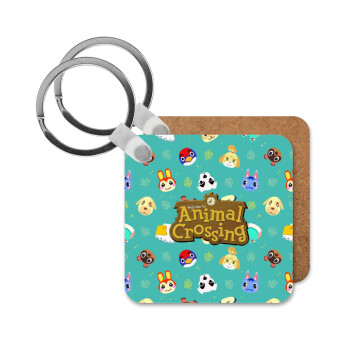 Animal Crossing, Μπρελόκ Ξύλινο τετράγωνο MDF