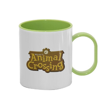 Animal Crossing, Κούπα (πλαστική) (BPA-FREE) Polymer Πράσινη για παιδιά, 330ml