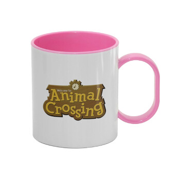 Animal Crossing, Κούπα (πλαστική) (BPA-FREE) Polymer Ροζ για παιδιά, 330ml