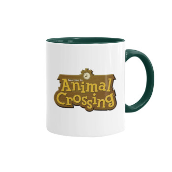 Animal Crossing, Κούπα χρωματιστή πράσινη, κεραμική, 330ml