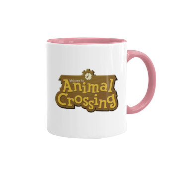 Animal Crossing, Κούπα χρωματιστή ροζ, κεραμική, 330ml