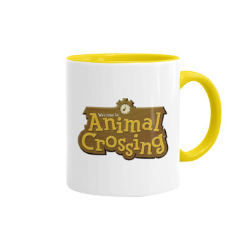 Animal Crossing, Κούπα χρωματιστή κίτρινη, κεραμική, 330ml