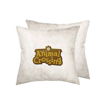 Animal Crossing, Μαξιλάρι καναπέ Δερματίνη Γκρι 40x40cm με γέμισμα