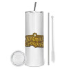 Tumbler stainless steel 600ml, with metal straw & cleaning brush
