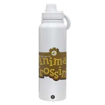 Animal Crossing, Θερμός 1L Ανοξείδωτο με Βάση Κινητού & Διπλά Τοιχώματα