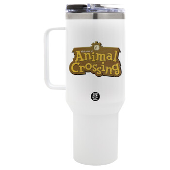Animal Crossing, Mega Stainless steel Tumbler with lid, double wall 1,2L