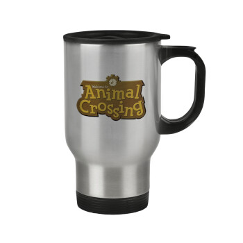 Animal Crossing, Stainless steel travel mug with lid, double wall 450ml