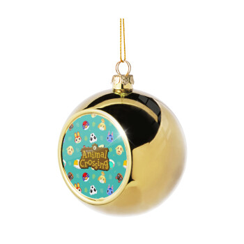 Animal Crossing, Χριστουγεννιάτικη μπάλα δένδρου Χρυσή 8cm