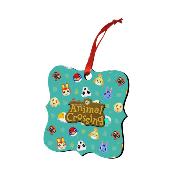 Animal Crossing, Χριστουγεννιάτικο στολίδι polygon ξύλινο 7.5cm