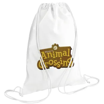 Animal Crossing, Backpack pouch GYMBAG white (28x40cm)