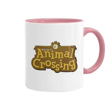 Animal Crossing, Κούπα χρωματιστή ροζ, κεραμική, 330ml