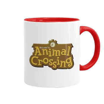 Animal Crossing, Κούπα χρωματιστή κόκκινη, κεραμική, 330ml