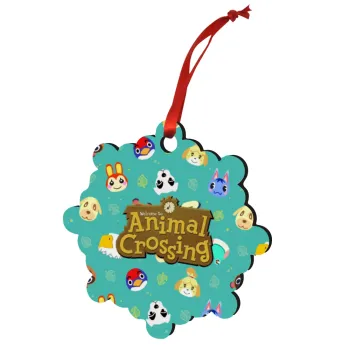 Animal Crossing, Christmas ornament snowflake wooden 7.5cm