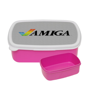 amiga, ΡΟΖ παιδικό δοχείο φαγητού (lunchbox) πλαστικό (BPA-FREE) Lunch Βox M18 x Π13 x Υ6cm