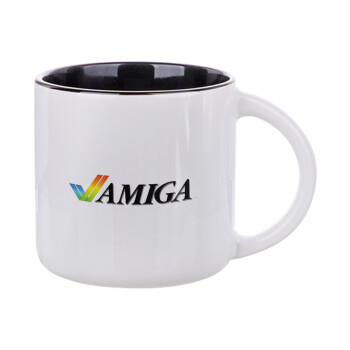 amiga, Κούπα κεραμική 400ml Λευκή/Μαύρη
