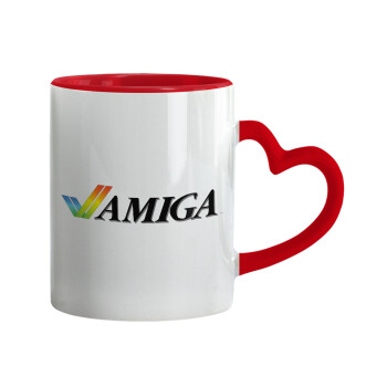 amiga, Mug heart red handle, ceramic, 330ml