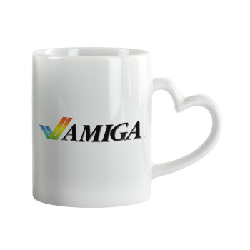 amiga, Mug heart handle, ceramic, 330ml