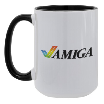 amiga, Κούπα Mega 15oz, κεραμική Μαύρη, 450ml