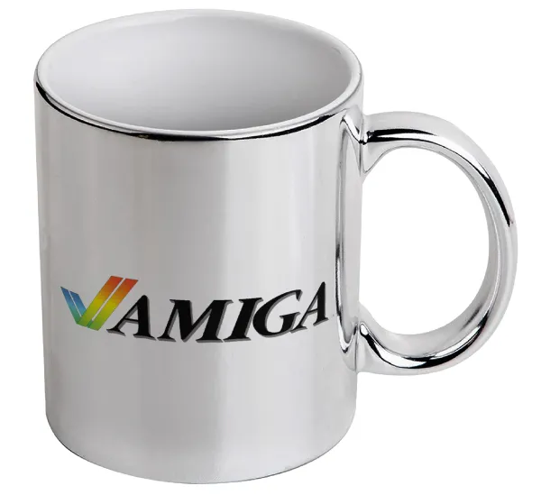 amiga — Mug ceramic, silver mirror, 330ml