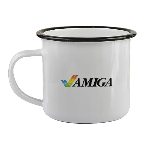 amiga — Enamel mug with black rim, 360ml