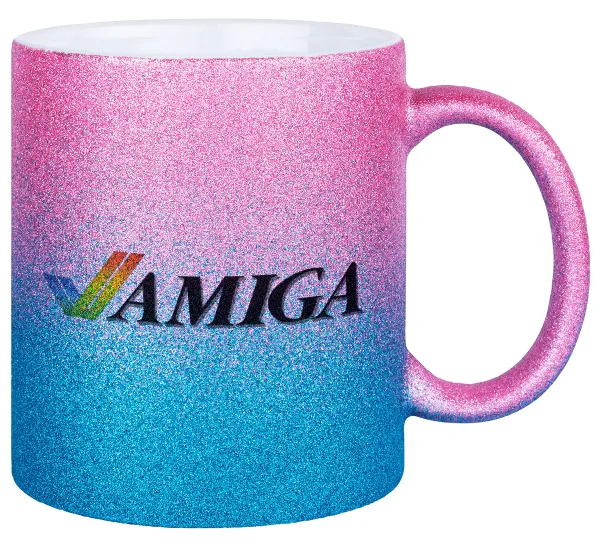 amiga — Gold/blue glitter mug, ceramic, 330ml