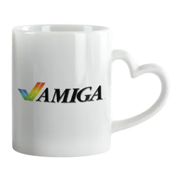 amiga, Mug heart handle, ceramic, 330ml