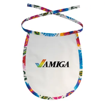 amiga, Σαλιάρα μωρού αλέκιαστη με κορδόνι Χρωματιστή