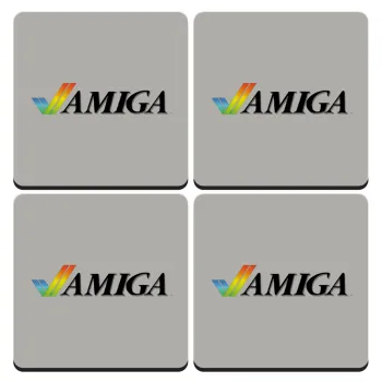 amiga, ΣΕΤ 4 Σουβέρ ξύλινα τετράγωνα (9cm)