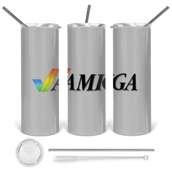 amiga, Tumbler stainless steel 600ml, with metal straw & cleaning brush