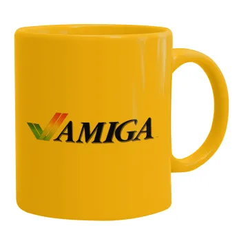 amiga, Ceramic coffee mug yellow, 330ml